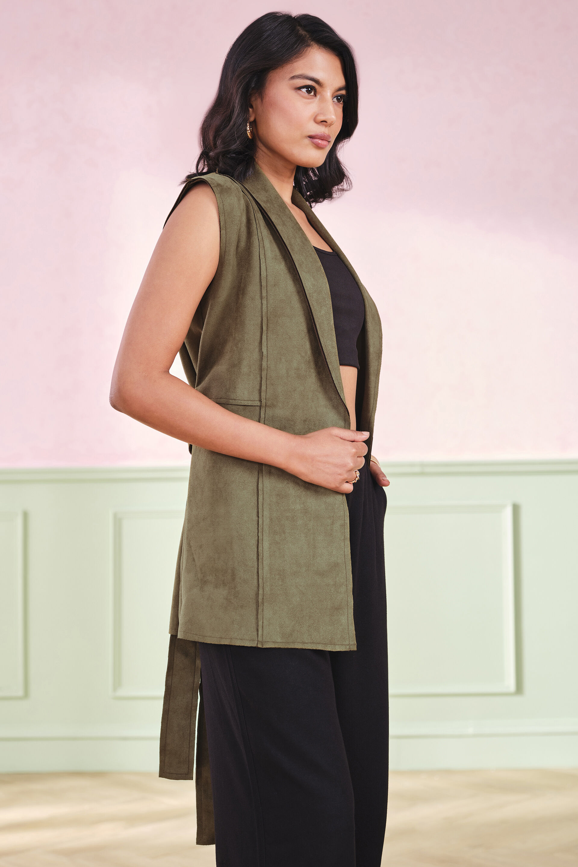 Olive Drift Shrug-Style Jacket, Olive, image 5